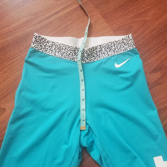 Nike PRO Dri-Fit Mezzo Training Tights Women's XS Turquoise White Logo - Picture 14 of 16